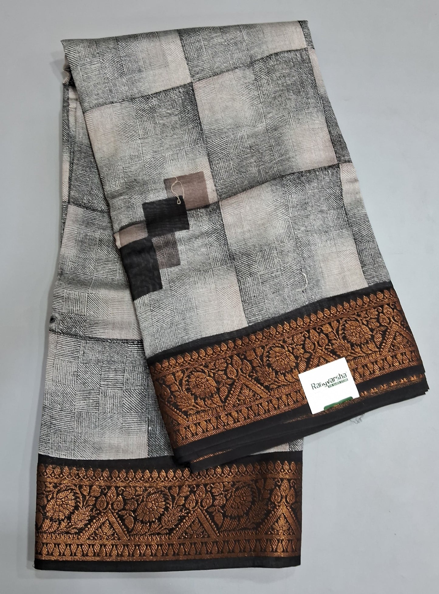 Light grey Chandheri Saree