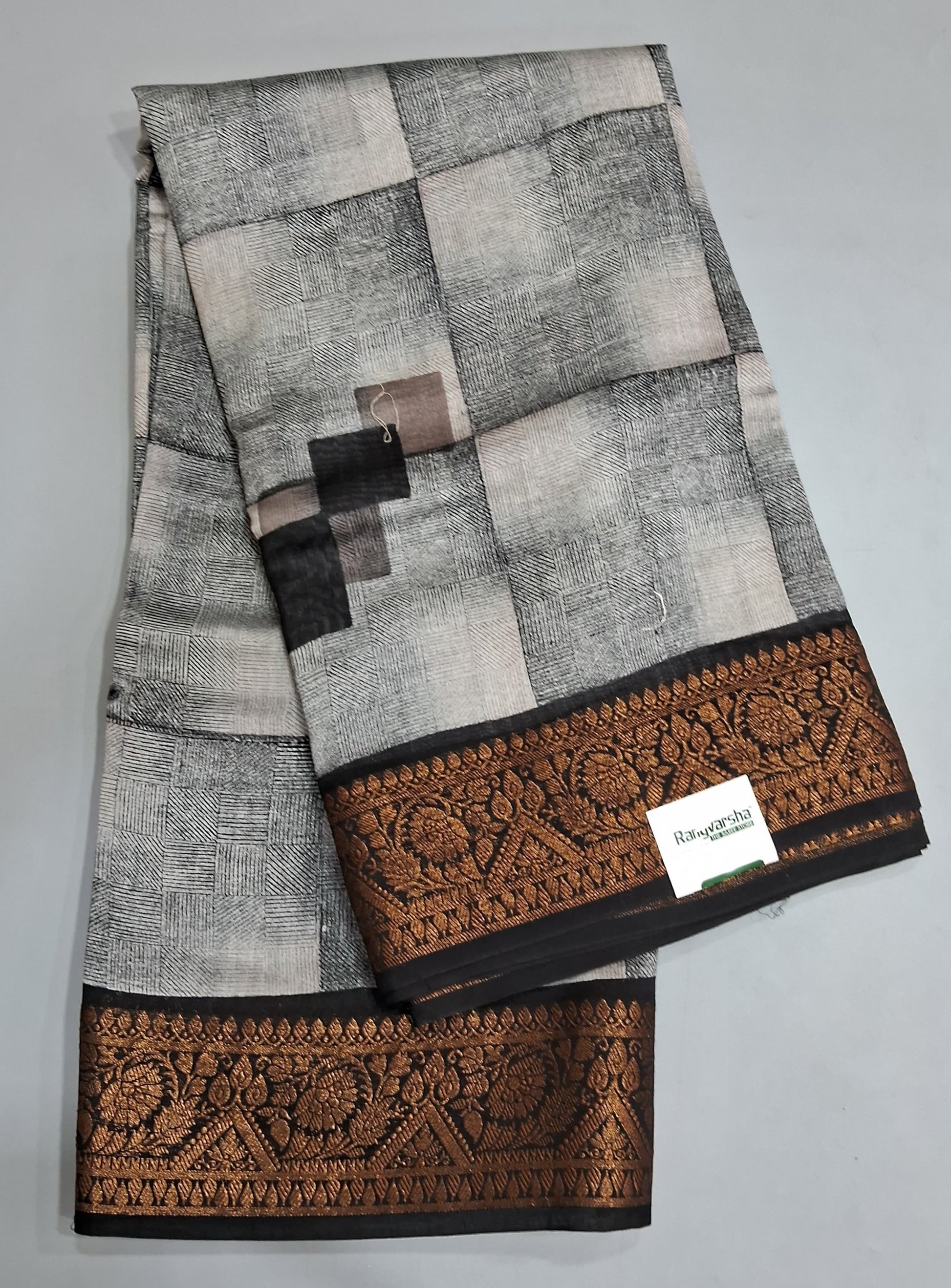 Light grey Chandheri Saree