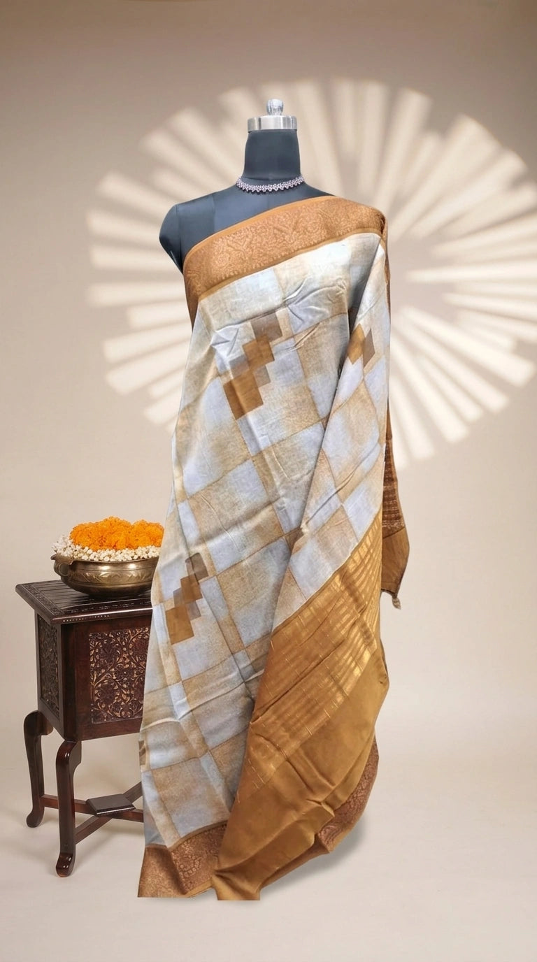  White Chanderi Saree