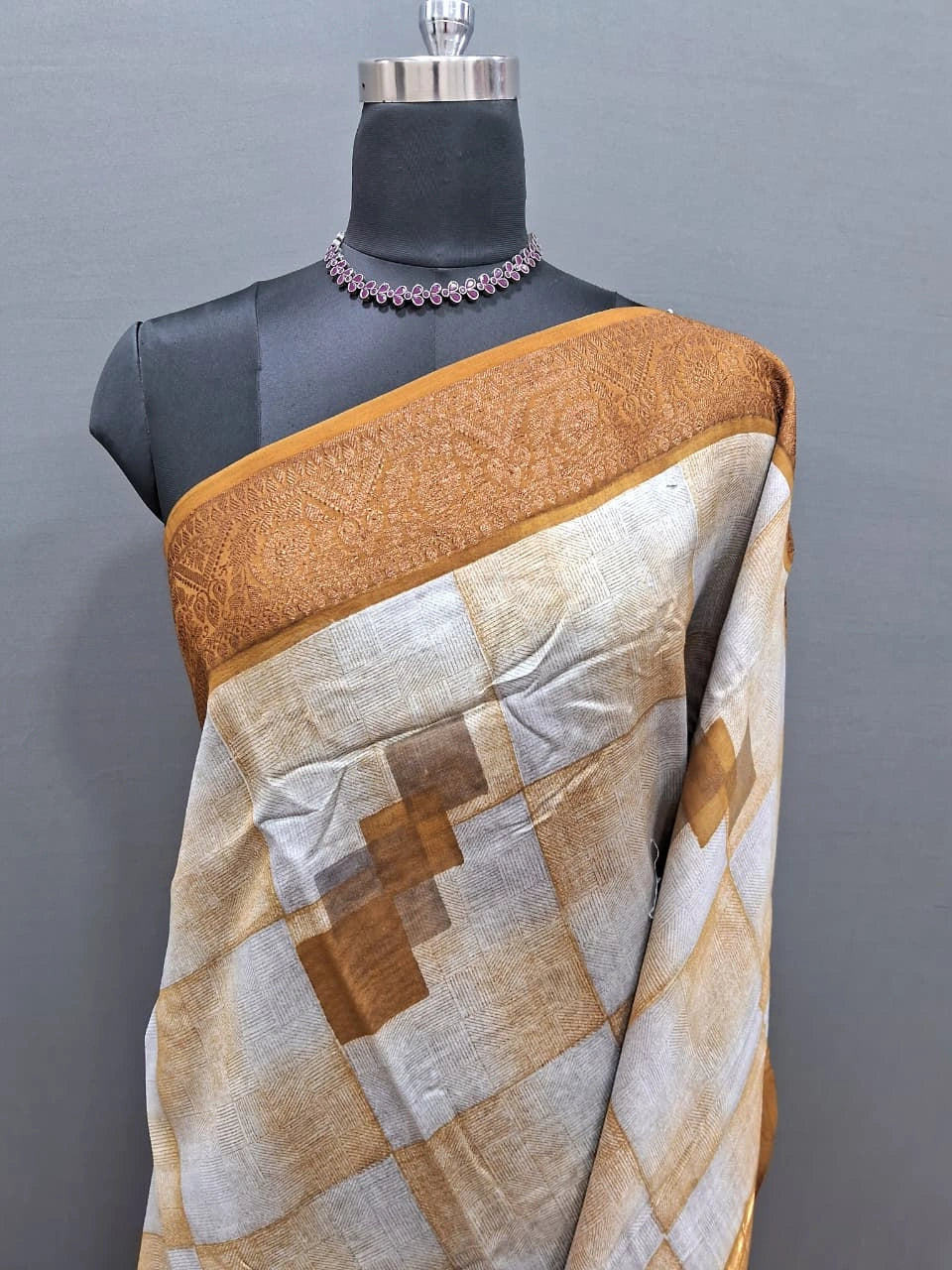  White Chanderi Saree 1