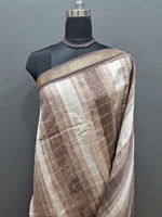 White and Brown Chanderi Saree 