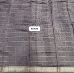 White and Brown Chanderi Saree blouse