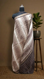 White and Brown Chanderi Saree
