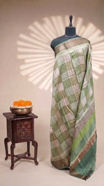 Green and Beige Chanderi Saree