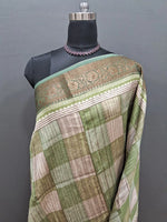 Green and Beige Chanderi Saree 