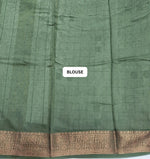 Elegant Beige and green  Chanderi Saree blouse
