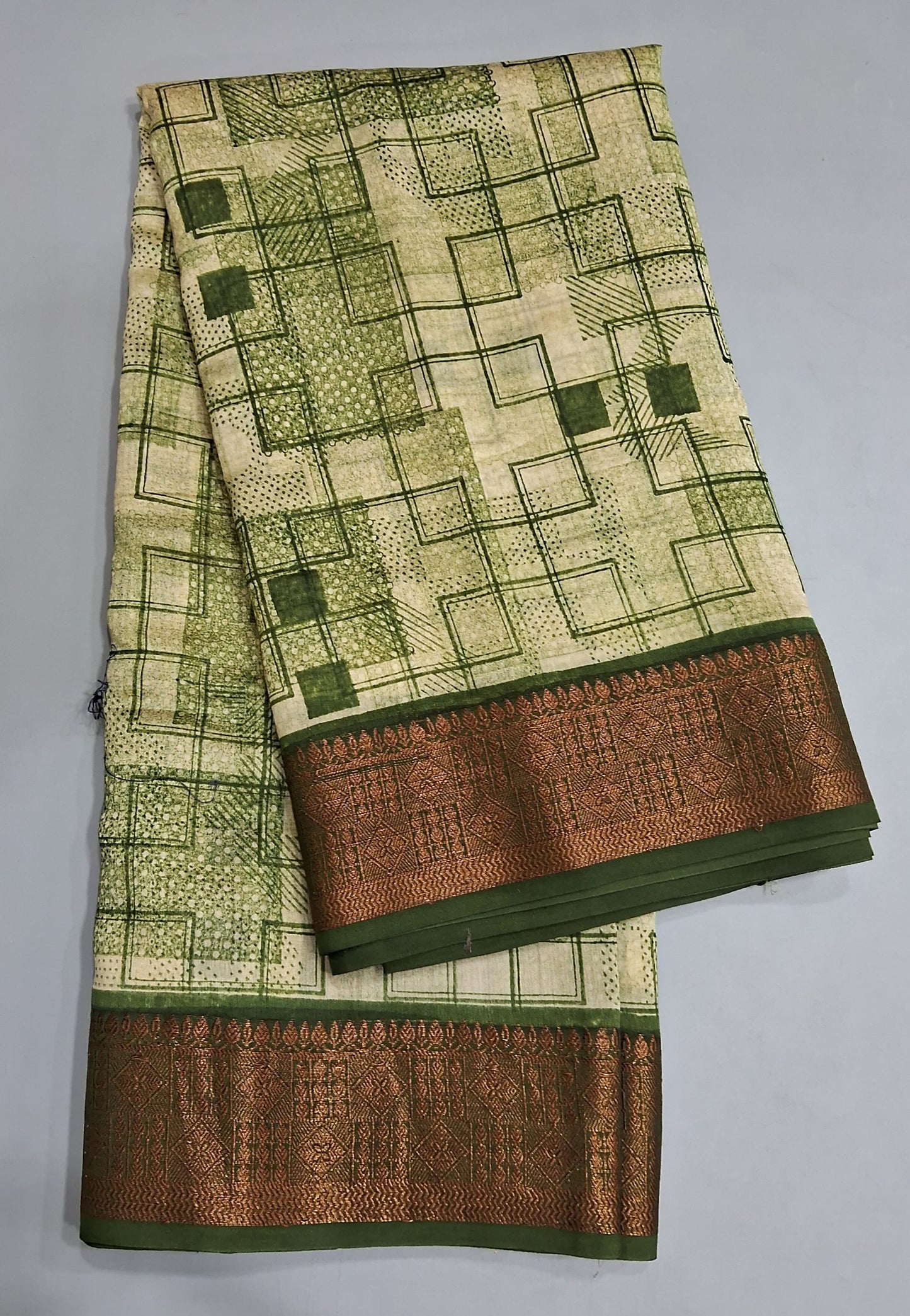 Beige Chandheri Saree