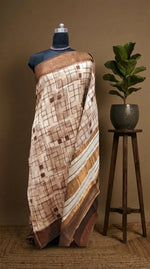 Beige Chanderi Zari Glow Saree