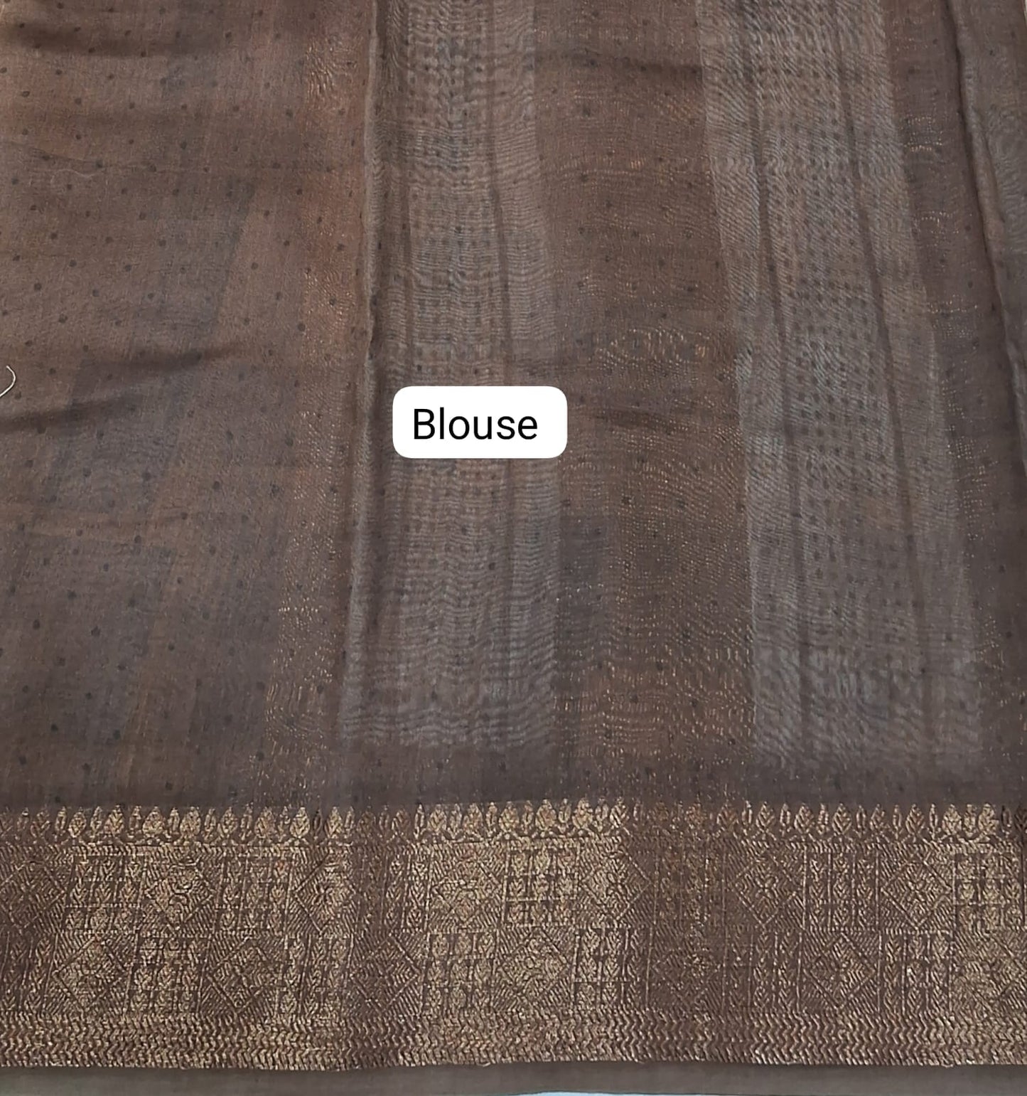 Beige Chandheri Saree Blouse
