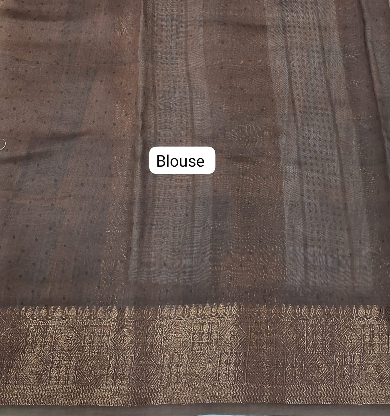 Beige Chandheri Saree Blouse