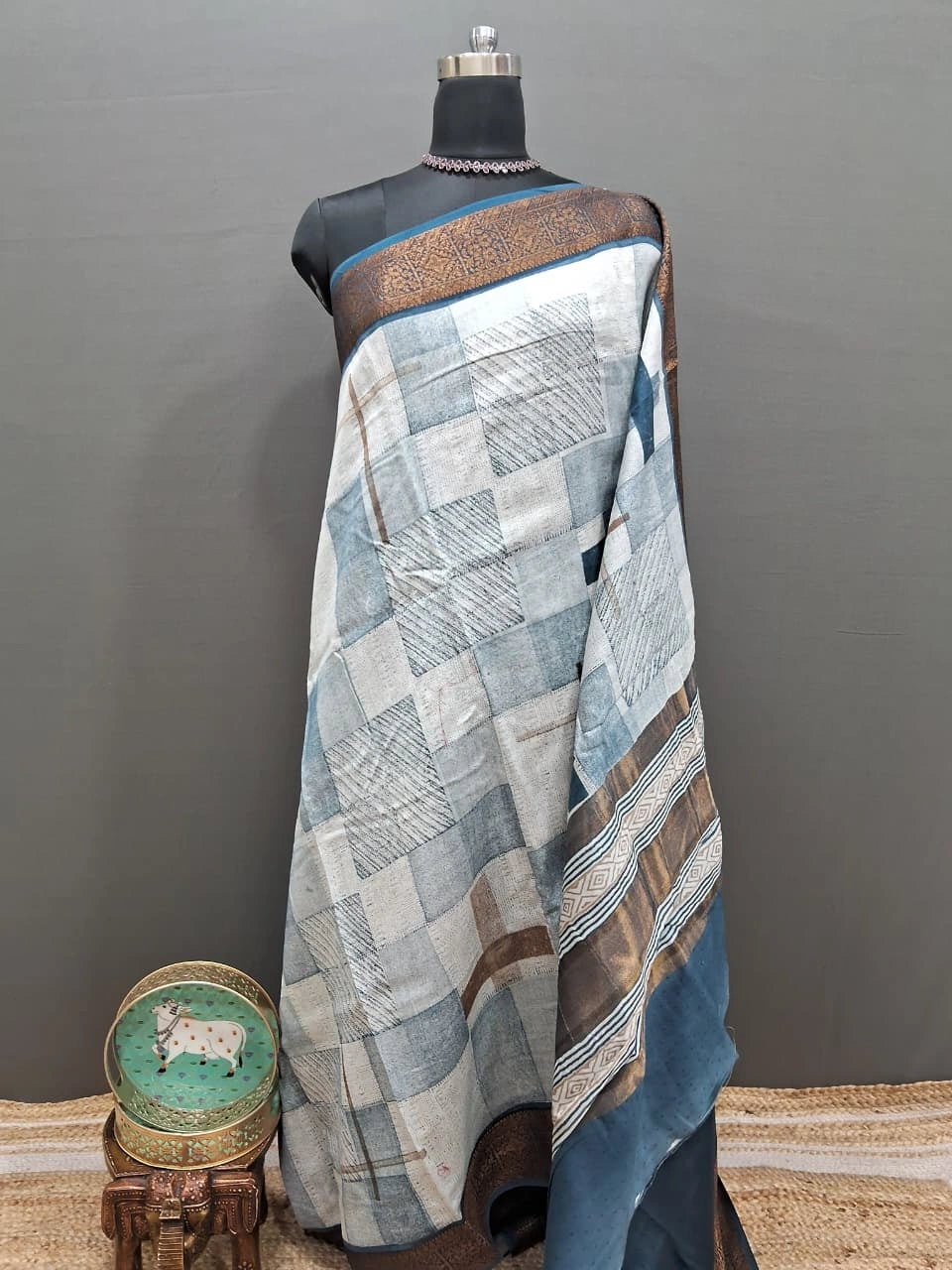 Lightweight White Chanderi Saree