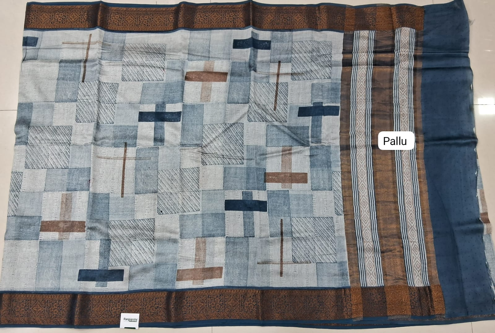 White Chandheri Saree pallu