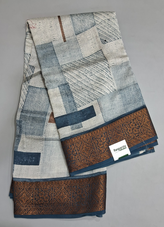 White Chandheri Saree