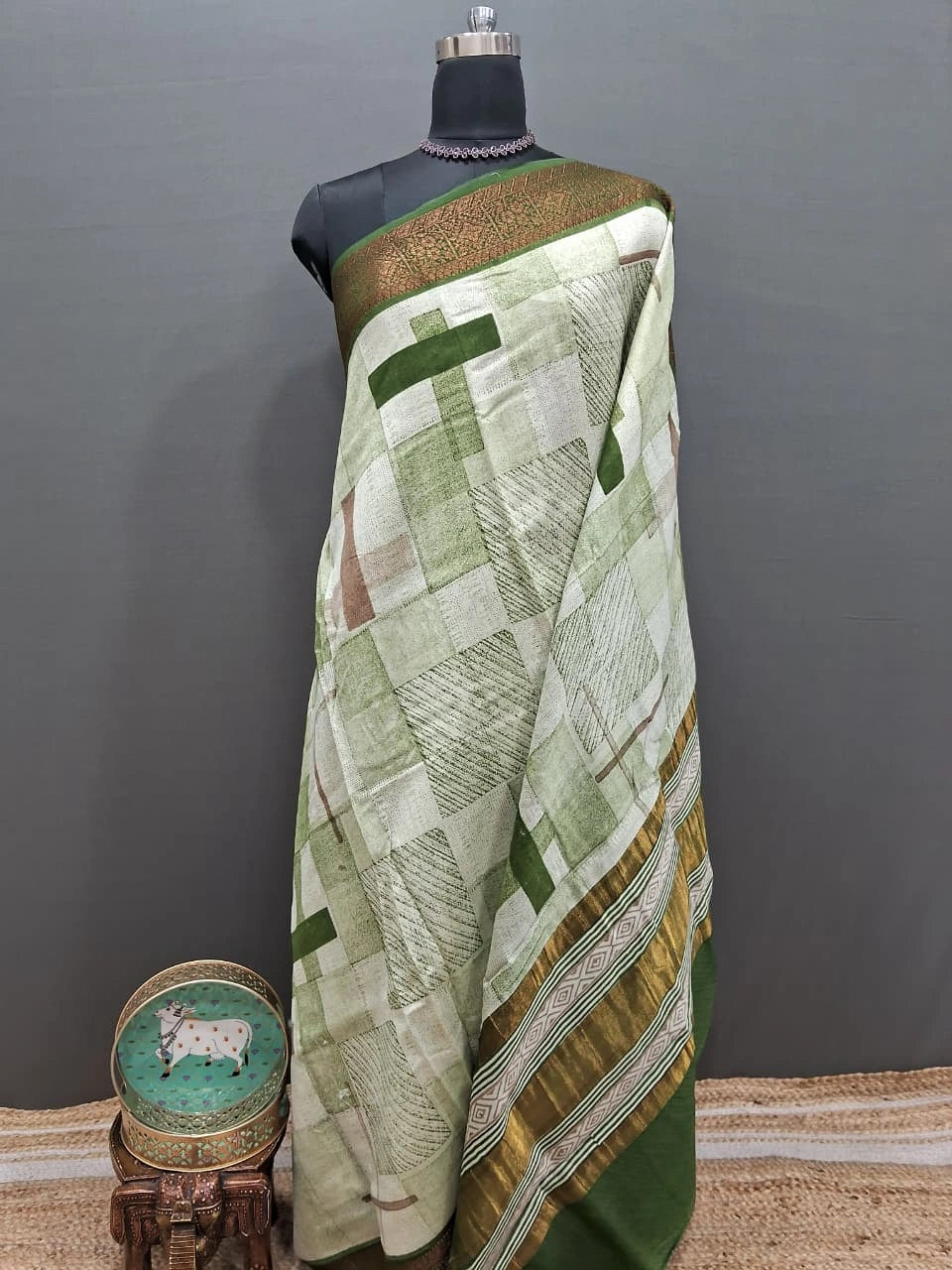 Soft White Chanderi Saree 