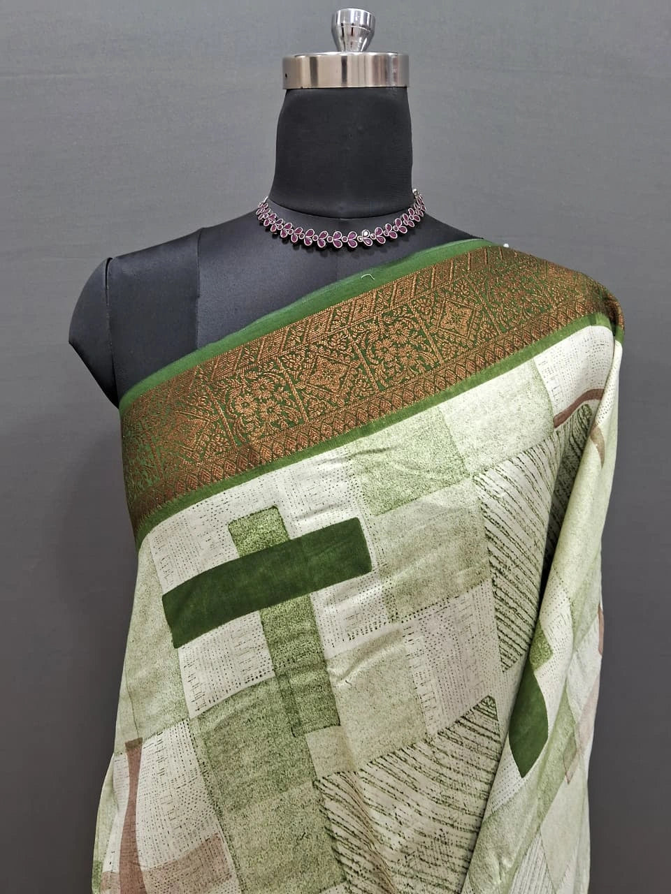  Soft White Chanderi Saree  