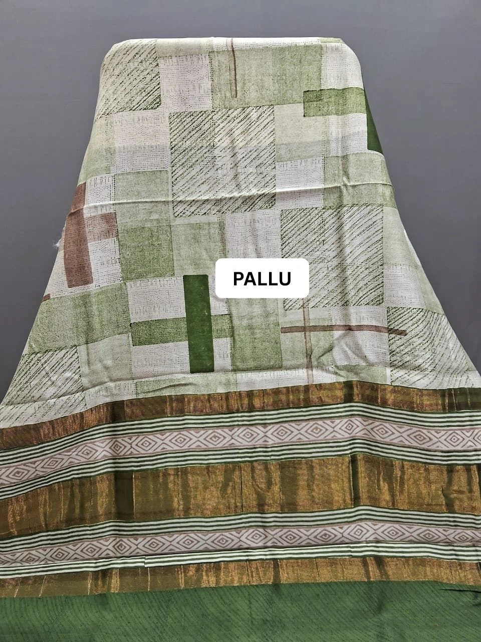  Soft White Chanderi Saree pallu