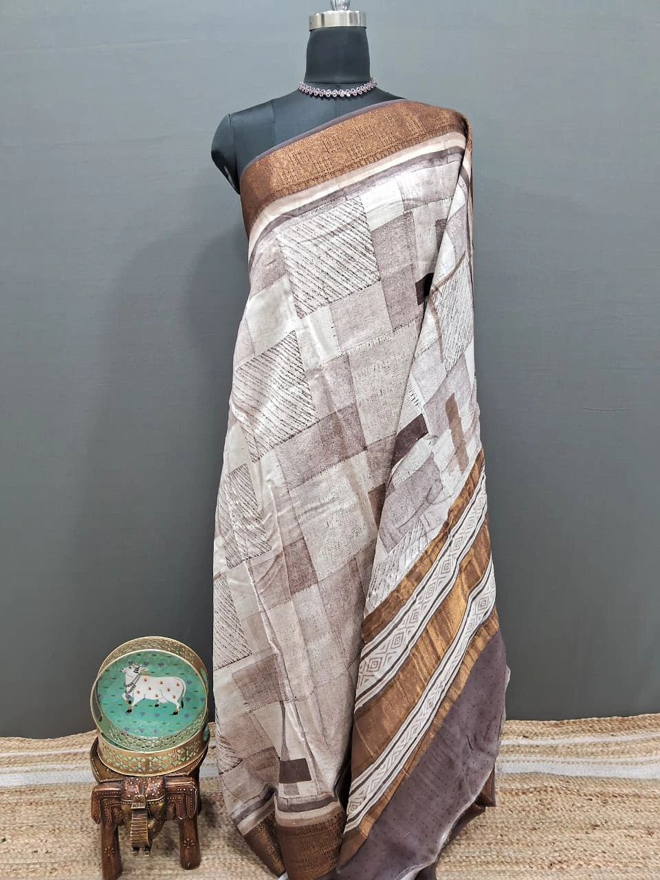 Opulent White Chanderi Saree