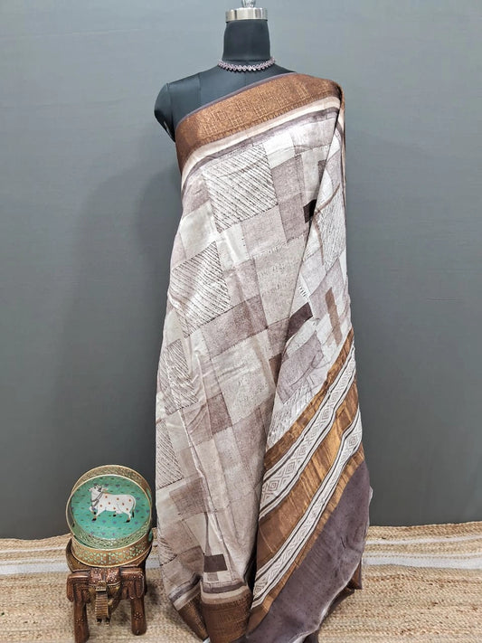 Opulent White Chanderi Saree