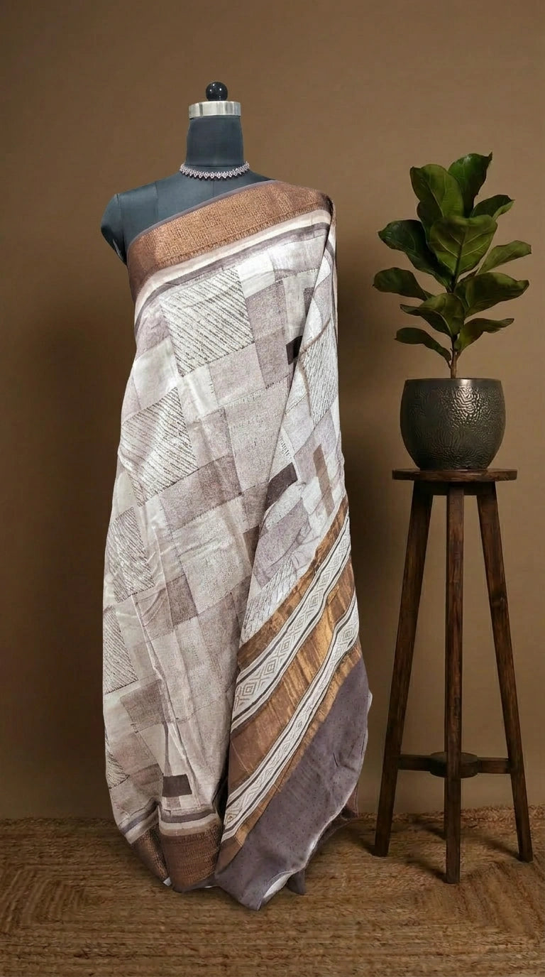 Opulent White Chanderi Saree