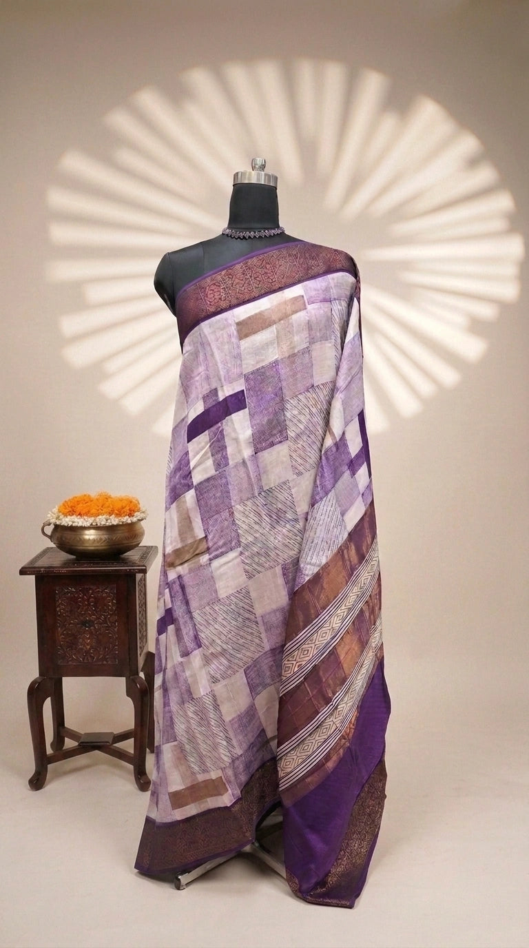 Elegant White Chanderi Saree