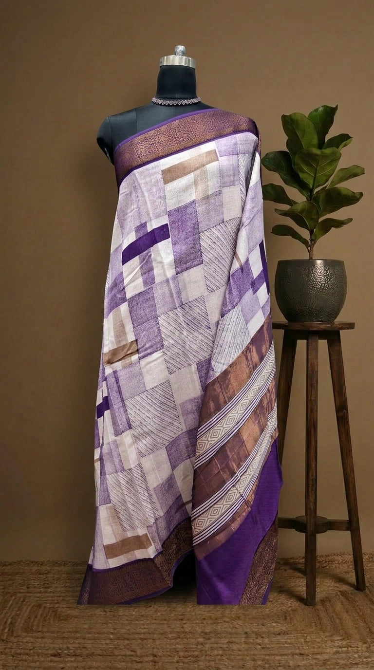 Elegant White Chanderi Saree