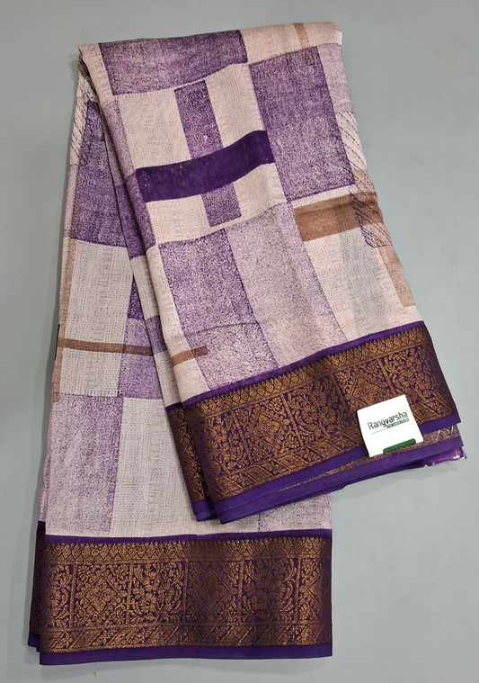 White Chanderi Saree with Festive Grace