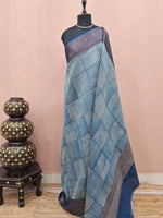 Blue Chanderi Saree 