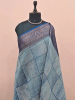 Blue Chanderi Saree 1