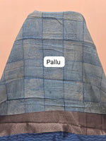 Blue Chanderi Saree pallu