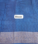 Blue Chanderi Saree Blouse
