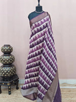 Purple and Off-White Chanderi Saree
