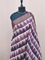 Purple and Off-White Chanderi Saree 1