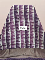 Purple and Off-White Chanderi Saree Pallu