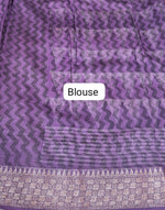 Purple and Off-White Chanderi Saree Blouse