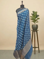 Indigo Blue Chanderi Saree