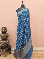 Indigo Blue Chanderi Saree