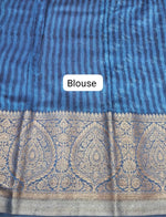 Indigo Blue Chanderi Saree Blouse