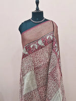 Onion Pink and Off-White Chanderi Saree 1
