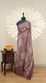 Onion Pink and Off-White Chanderi Saree