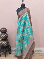 Sky Blue Chanderi Saree