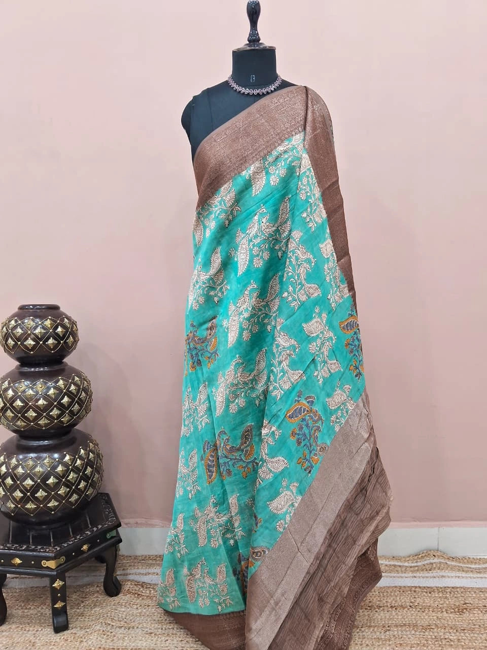 Sky Blue Chanderi Saree