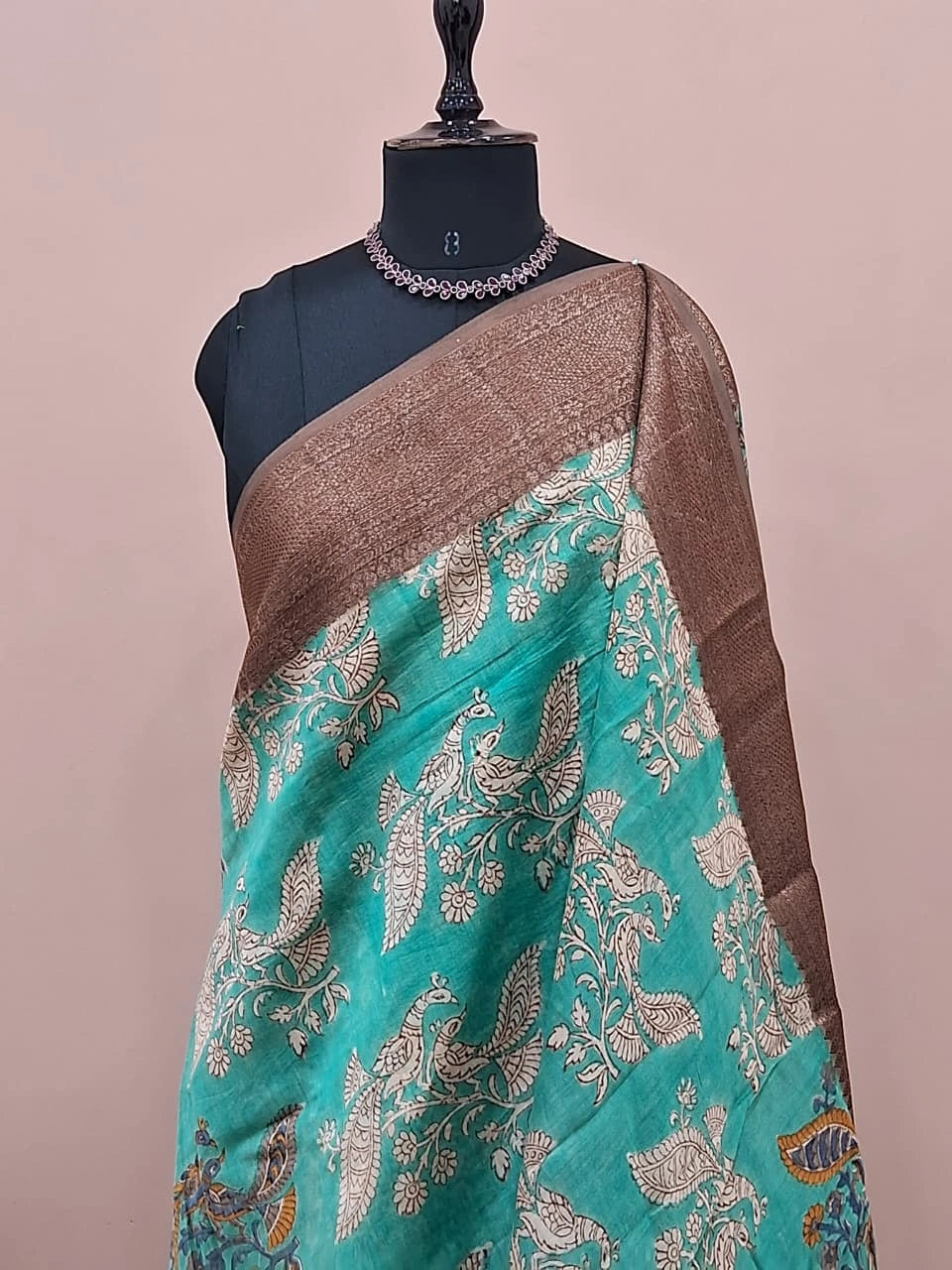 Sky Blue Chanderi Saree 1