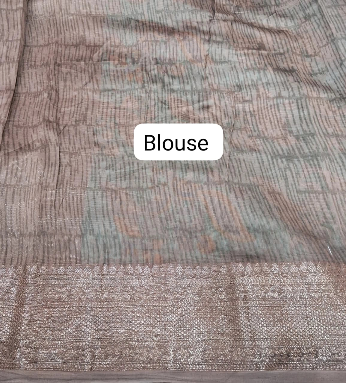 Sky Blue Chanderi Saree Blouse