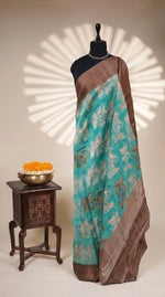 Sky Blue Chanderi Saree