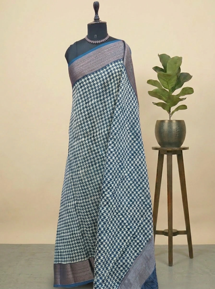 Deep Blue Chanderi Saree