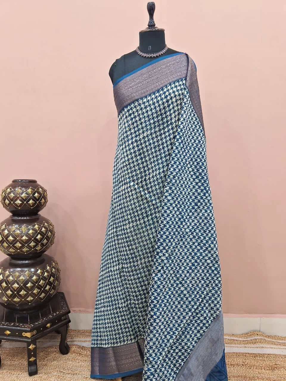 Deep Blue Chanderi Saree