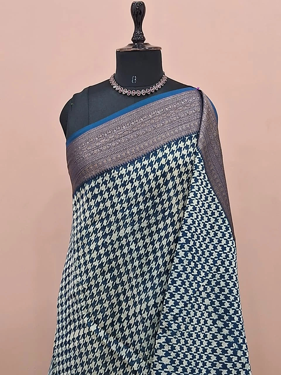 Deep Blue Chanderi Saree 1