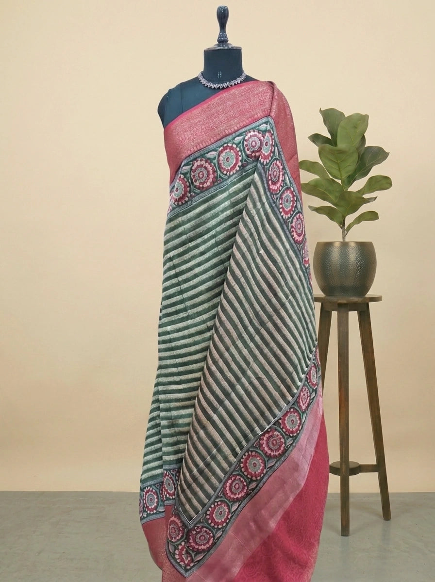 Green Chanderi Saree