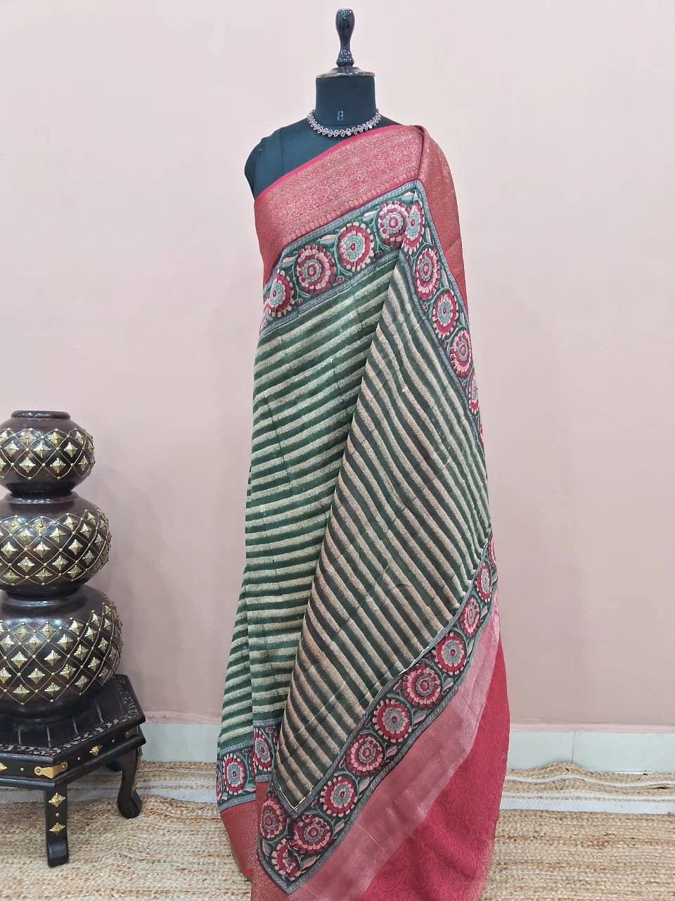 Green Chanderi Saree