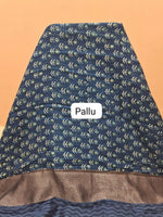 Dark Blue Chanderi Saree pallu